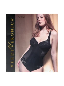 Verde Veronica AR42 Body donna con pizzo coppa D con ferretto - fango