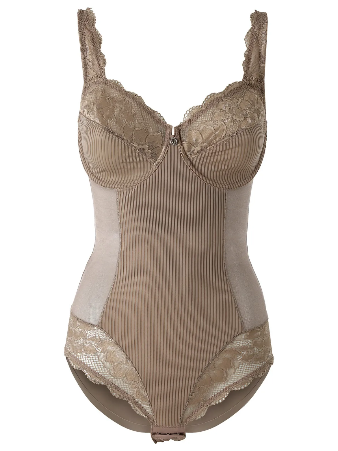Verde Veronica AR42 Body donna con pizzo coppa D con ferretto - fango