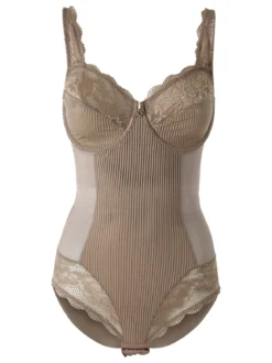 Verde Veronica AR42 Body donna con pizzo coppa D con ferretto - fango