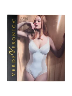 Verde Veronica AR40 Body donna con pizzo senza ferretto coppa D - panna