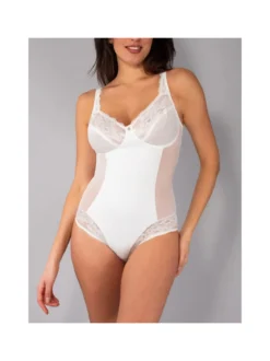 Verde Veronica AR40 Body donna con pizzo senza ferretto coppa C - panna