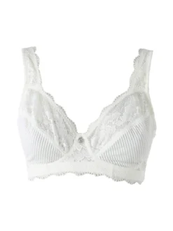 Verde Veronica AR10 Reggiseno preformato con pizzo senza ferretto coppa C - panna