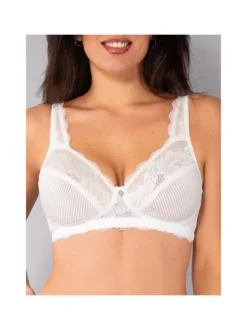 Verde Veronica AR10 Reggiseno preformato con pizzo senza ferretto coppa C - panna