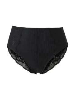 Verde Veronica AR35 Slip alto da donna con pizzo - nero