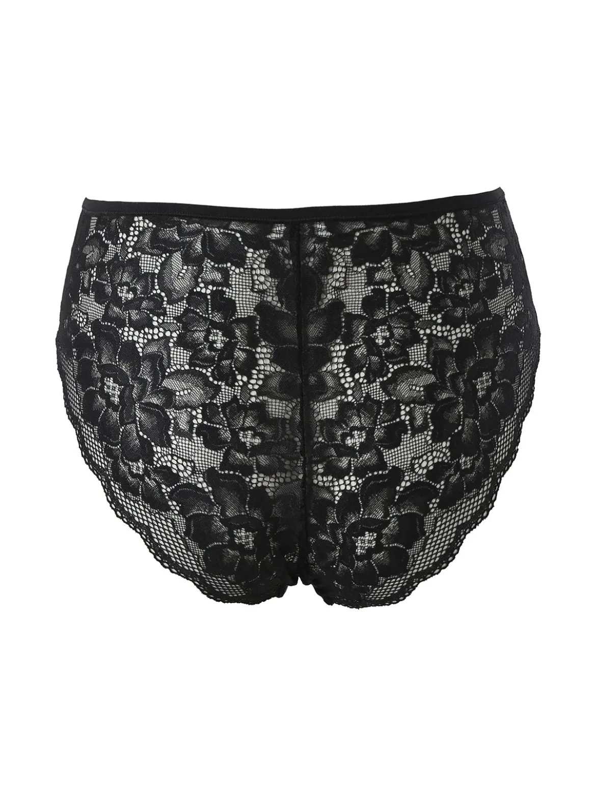 Verde Veronica AR35 Slip alto da donna con pizzo - nero