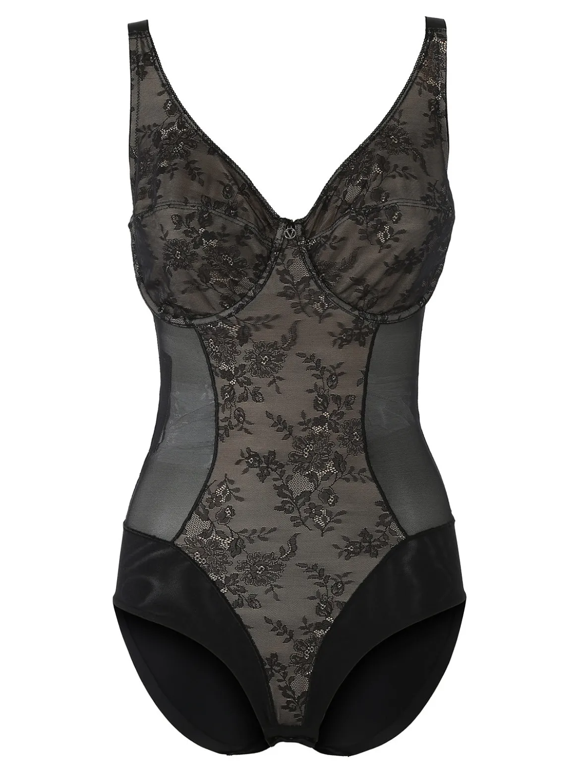Verde Veronica DR42 Body francese da donna con ferretto coppa D - nero