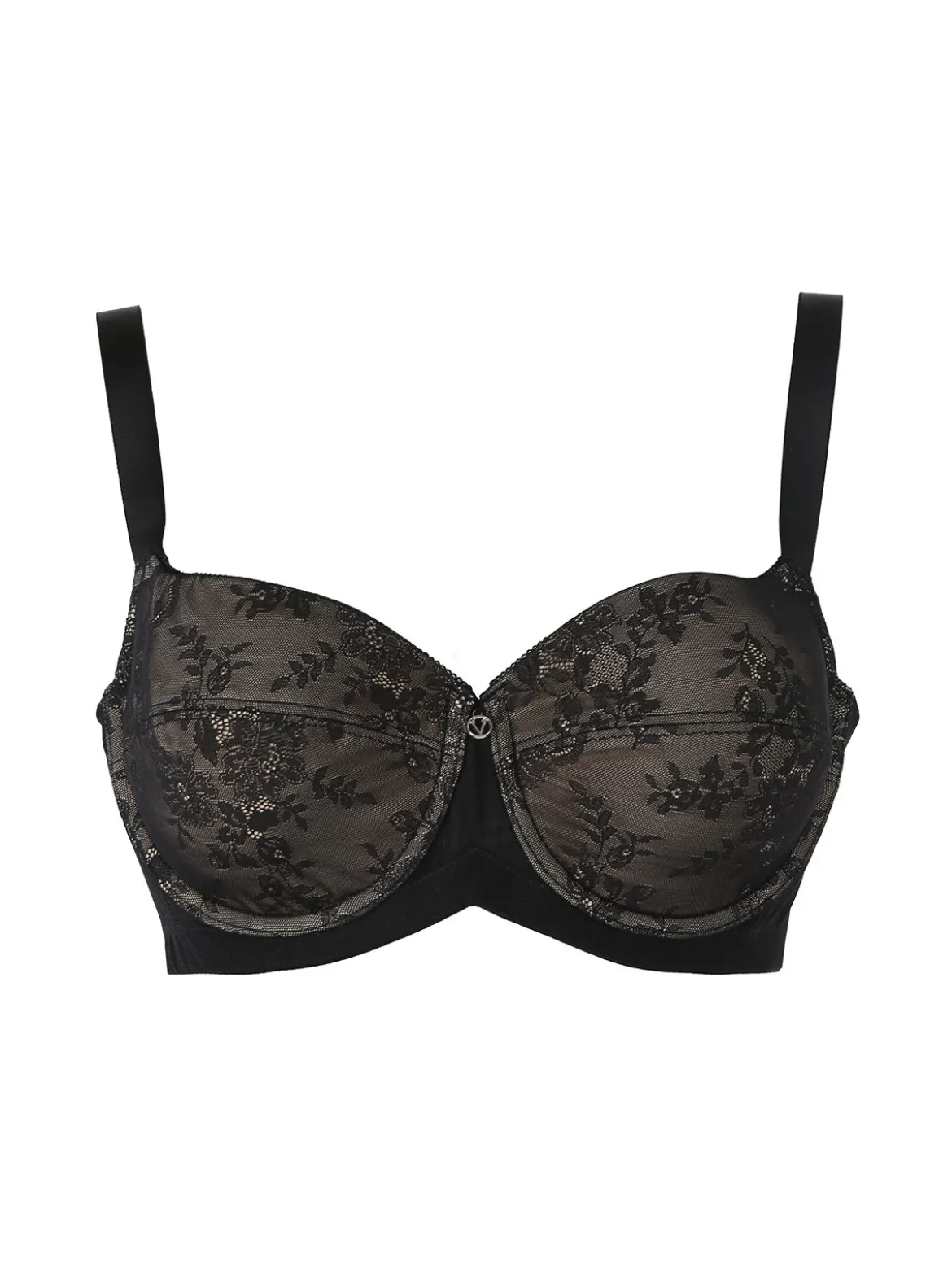 Verde Veronica DR14C Reggiseno donna imbottito con ferretto e coppa C preformata - nero