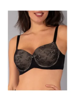 Verde Veronica DR14C Reggiseno donna imbottito con ferretto e coppa C preformata - nero