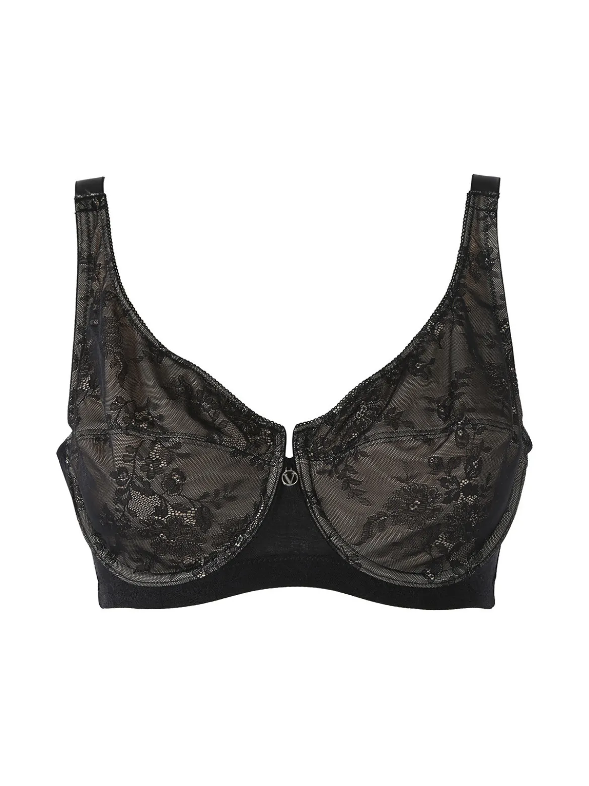 Verde Veronica DR12C Reggiseno donna sfoderato con ferretto coppa C - nero