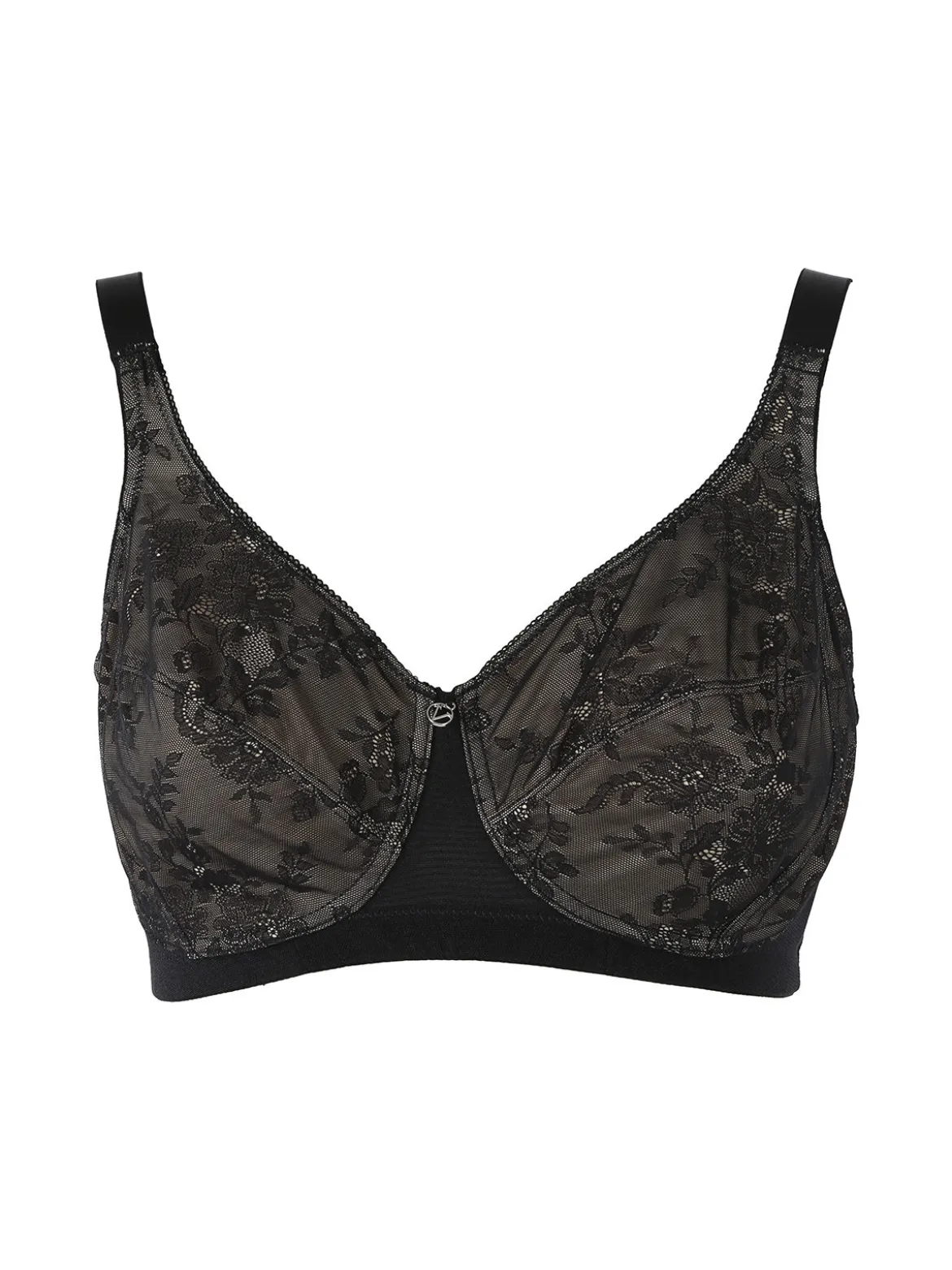 Verde Veronica DR10D Reggiseno donna francese senza ferretto coppa D - nero