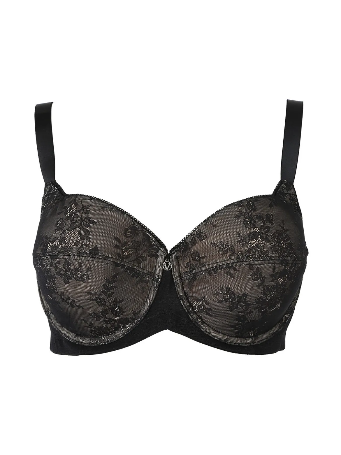 Verde Veronica DR14 Reggiseno preformato con coppe imbottite e ferretto coppa E - nero