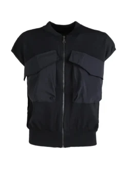 Vicbee Maglia donna senza maniche con zip e tasche