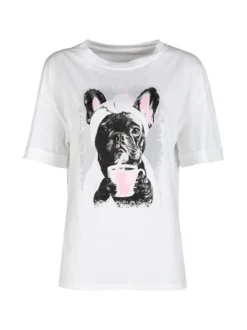Vicbee T-shirt donna oversize in cotone con stampa