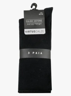 Virtus Calze lunghe da uomo caldo cotone. Confezione 3 paia