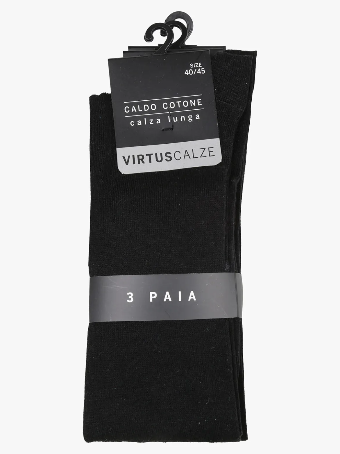 Virtus Calze lunghe da uomo caldo cotone. Confezione 3 paia