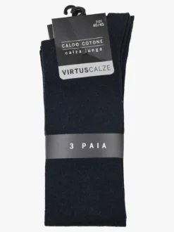Virtus Calze lunghe da uomo caldo cotone. Confezione 3 paia