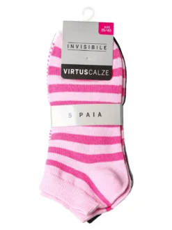 Virtus Confezione da 5 calze fantasmino donna