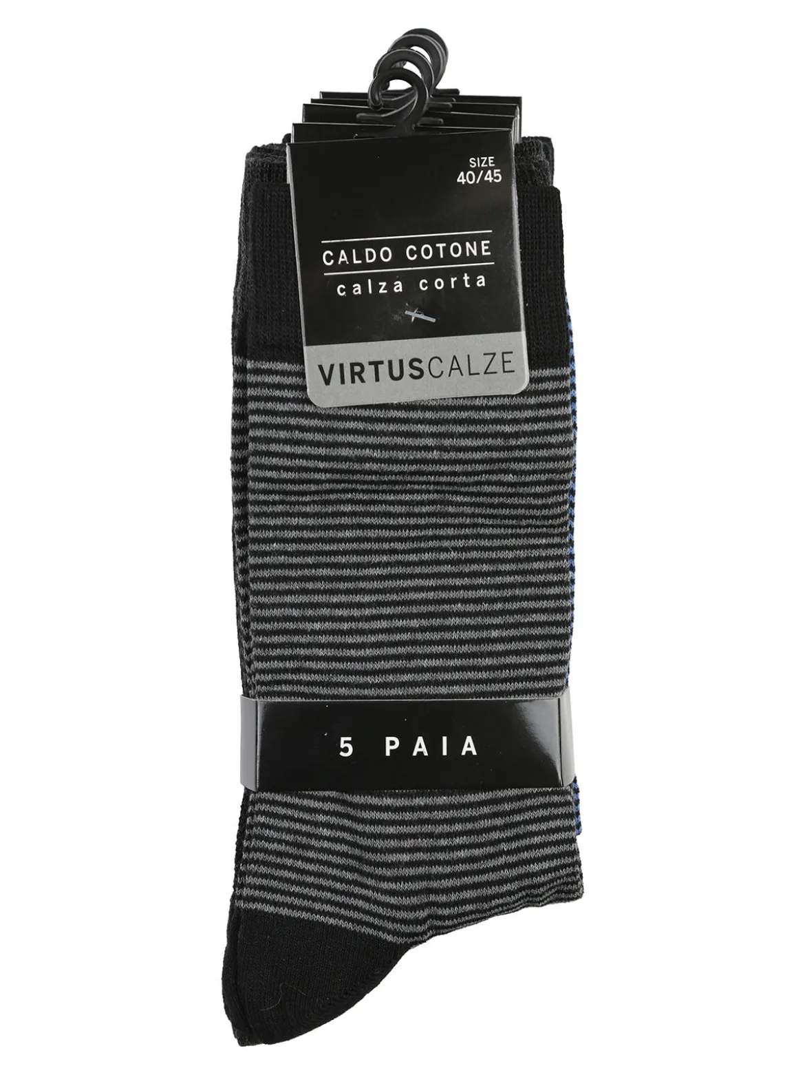 Virtus Confezione da 5 paia di calze da uomo a righe sottili - assortito