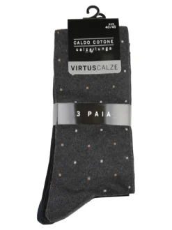 Virtus Confezione da 3 paia di calze lunghe uomo a pois - assortito