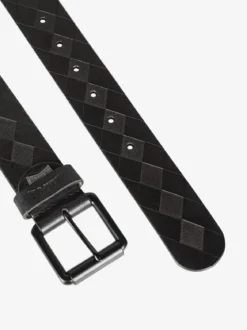Wampum Cintura in pelle da uomo con fantasia geometrica