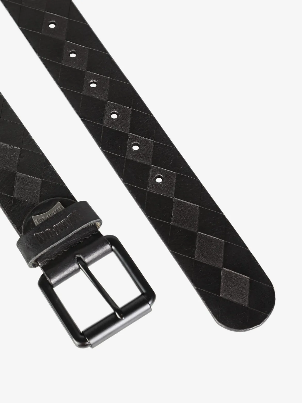 Wampum Cintura in pelle da uomo con fantasia geometrica