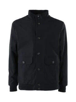 Warren Webber Giacca impermeabile da uomo con bottoni - blu scuro