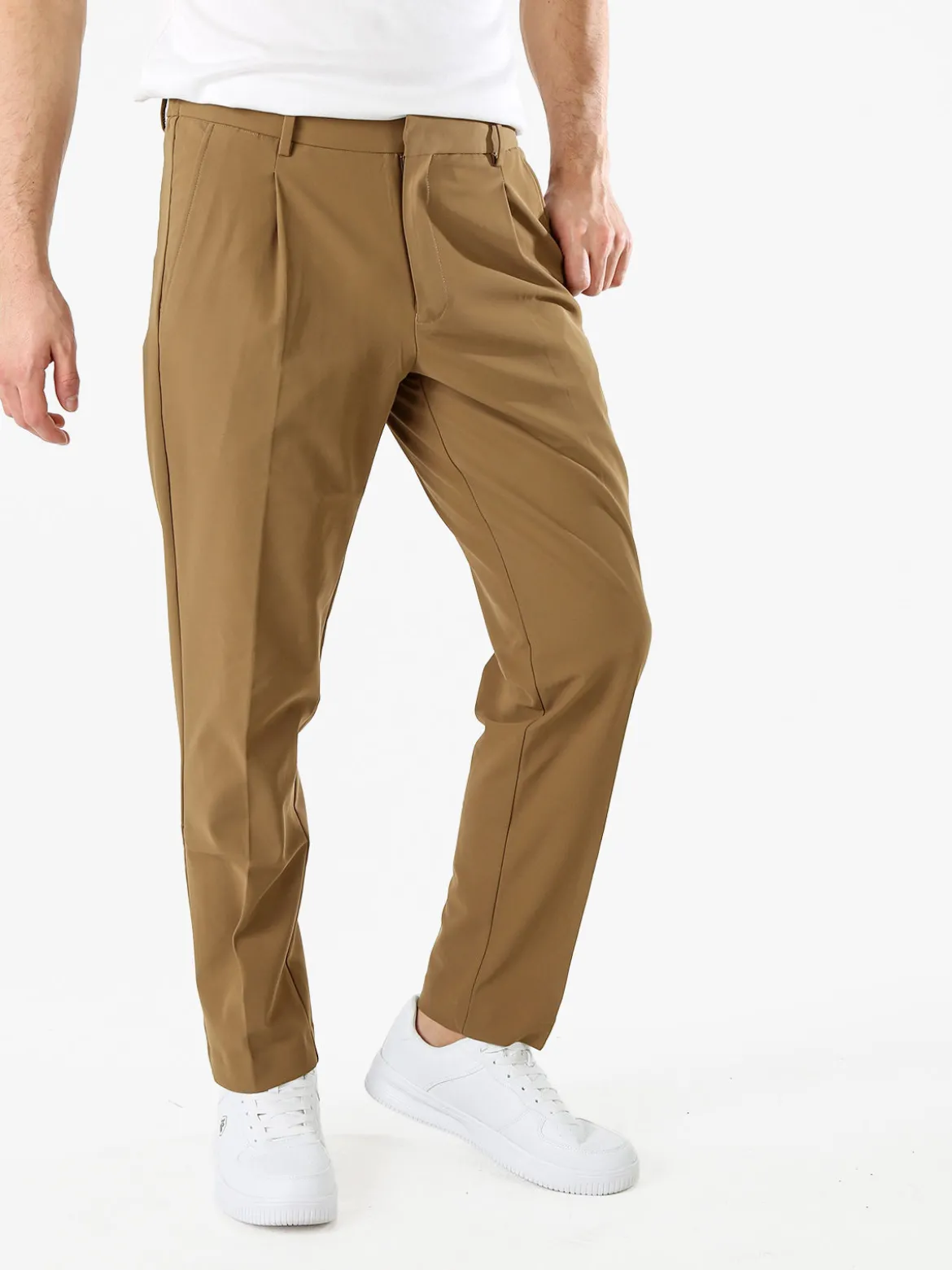 Warren Webber Pantaloni casual da uomo a gamba dritta - marrone