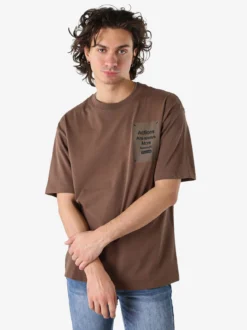 Warren Webber T-shirt oversize da uomo in cotone - caffè