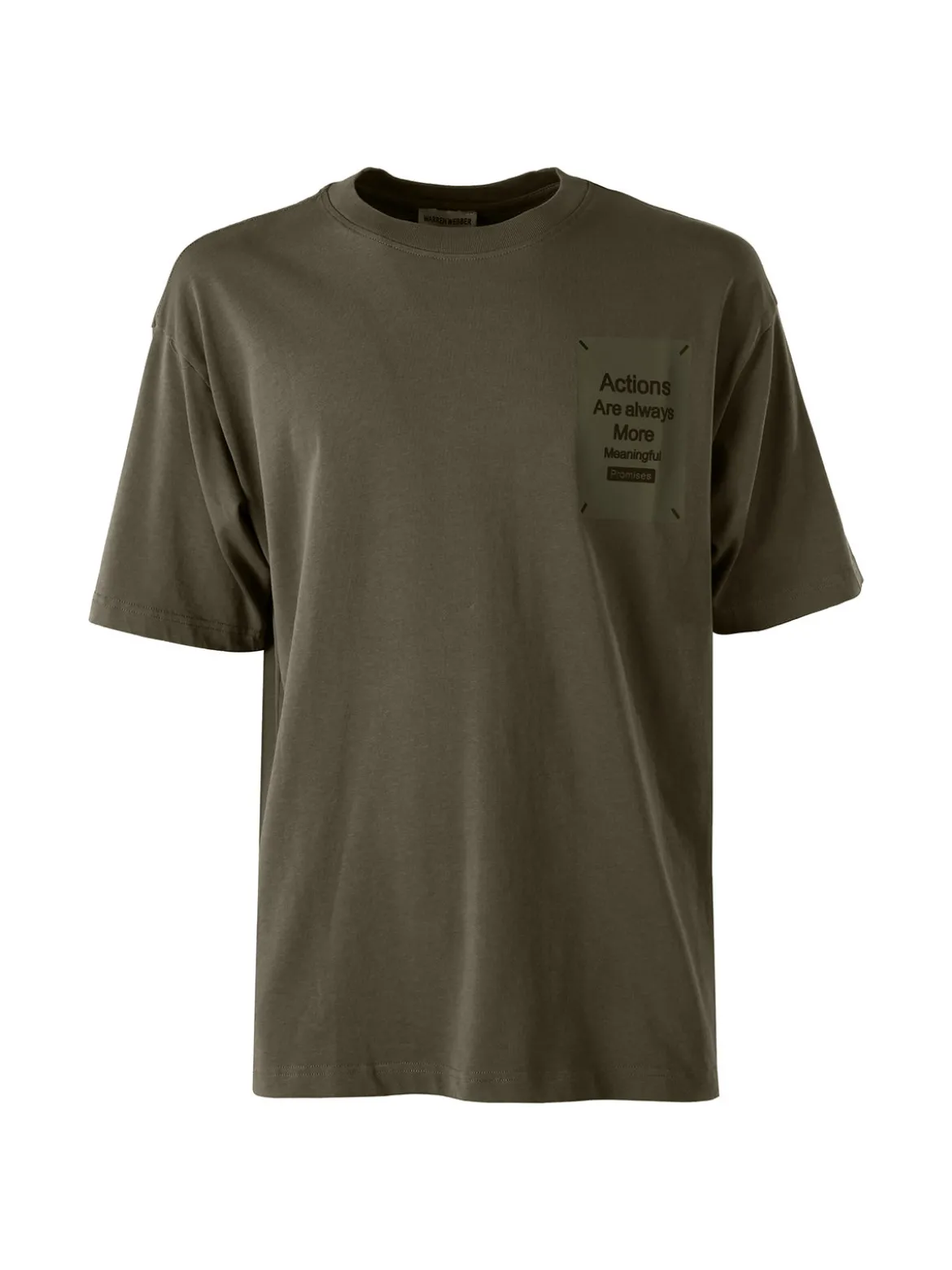 Warren Webber T-shirt oversize da uomo in cotone - militare