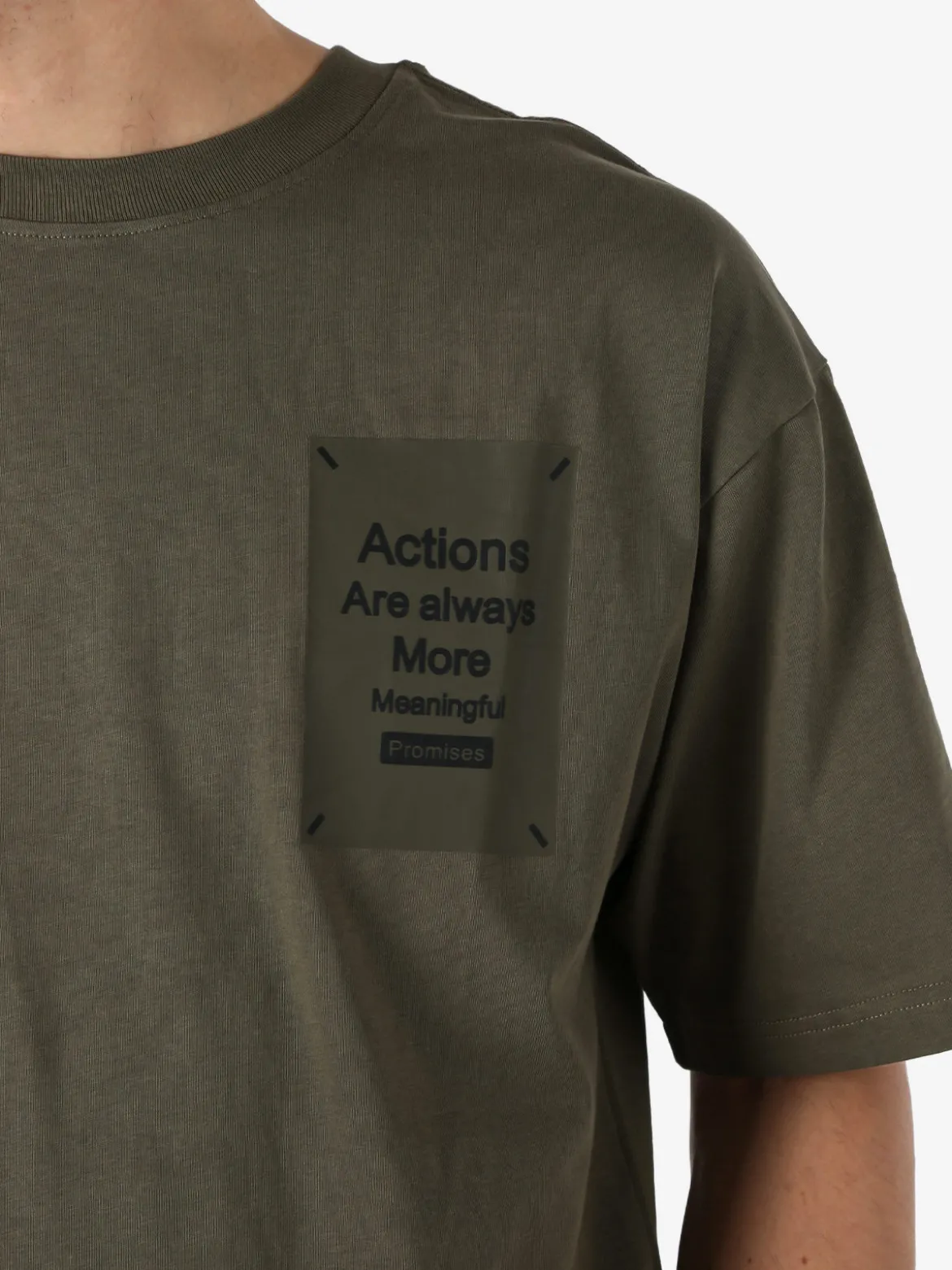 Warren Webber T-shirt oversize da uomo in cotone - militare