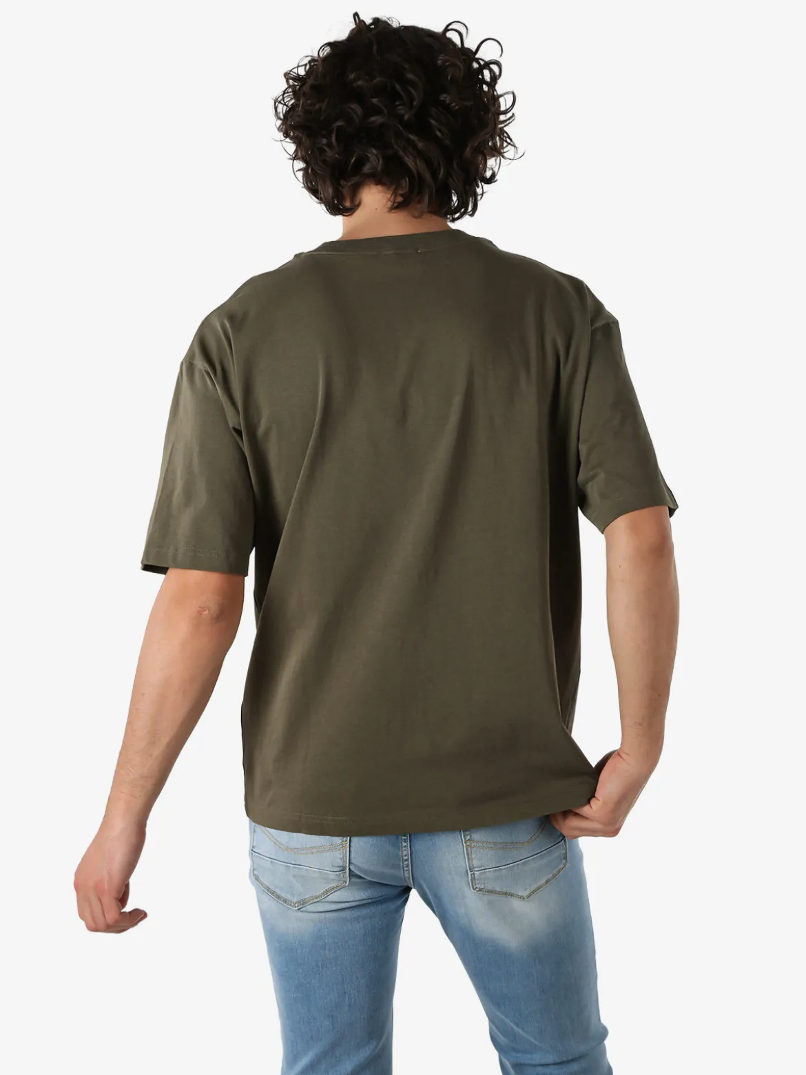Warren Webber T-shirt oversize da uomo in cotone - militare