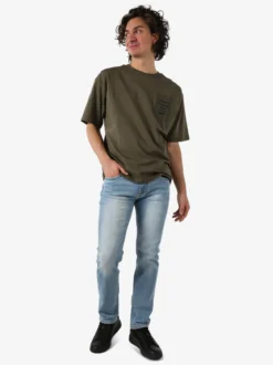 Warren Webber T-shirt oversize da uomo in cotone - militare