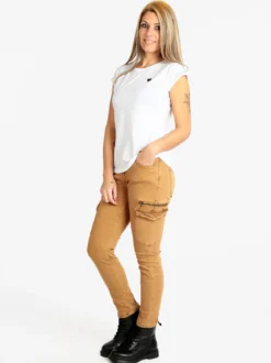 Water Jeans Pantaloni donna effetto stropicciato