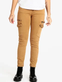 Water Jeans Pantaloni donna effetto stropicciato