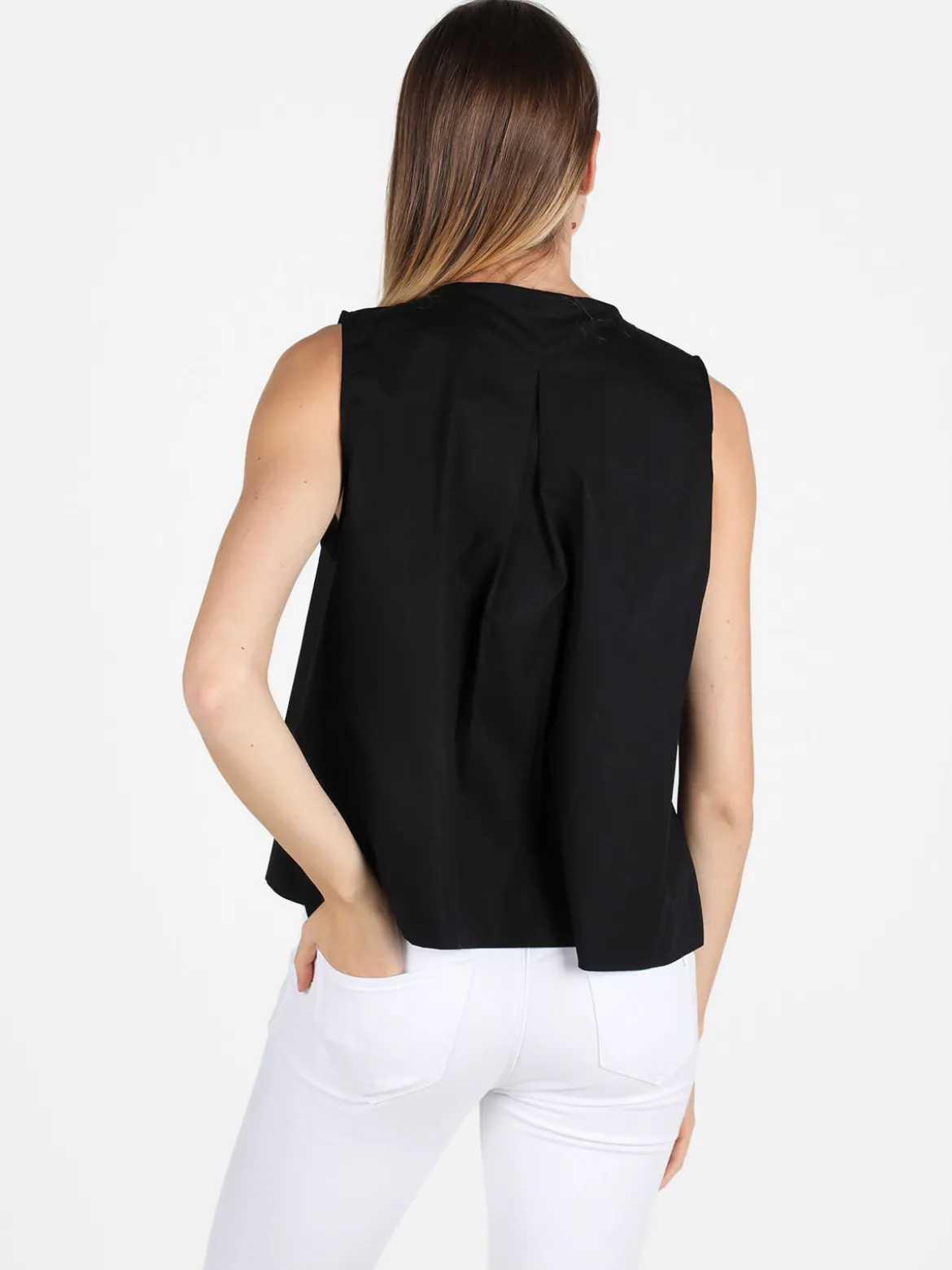 Wendy Trendy Camicia donna senza maniche in cotone
