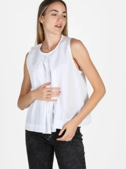 Wendy Trendy Camicia donna senza maniche in cotone