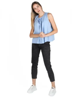 Wendy Trendy Camicia donna senza maniche in cotone