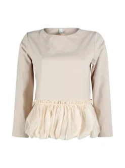 Wendy Trendy Maglia donna oversize con bordo finale a palloncino