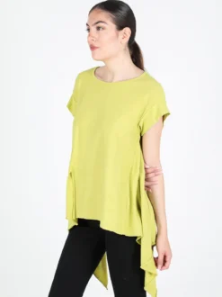 Wendy Trendy Maxi t-shirt donna asimmetrica in cotone