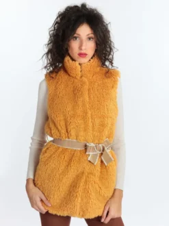Wiya Gilet peloso con cintura