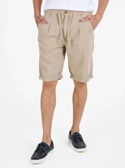 X-Cape Bermuda uomo in misto lino e cotone - beige