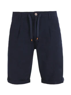 X-Cape Bermuda uomo in misto lino e cotone - blu scuro