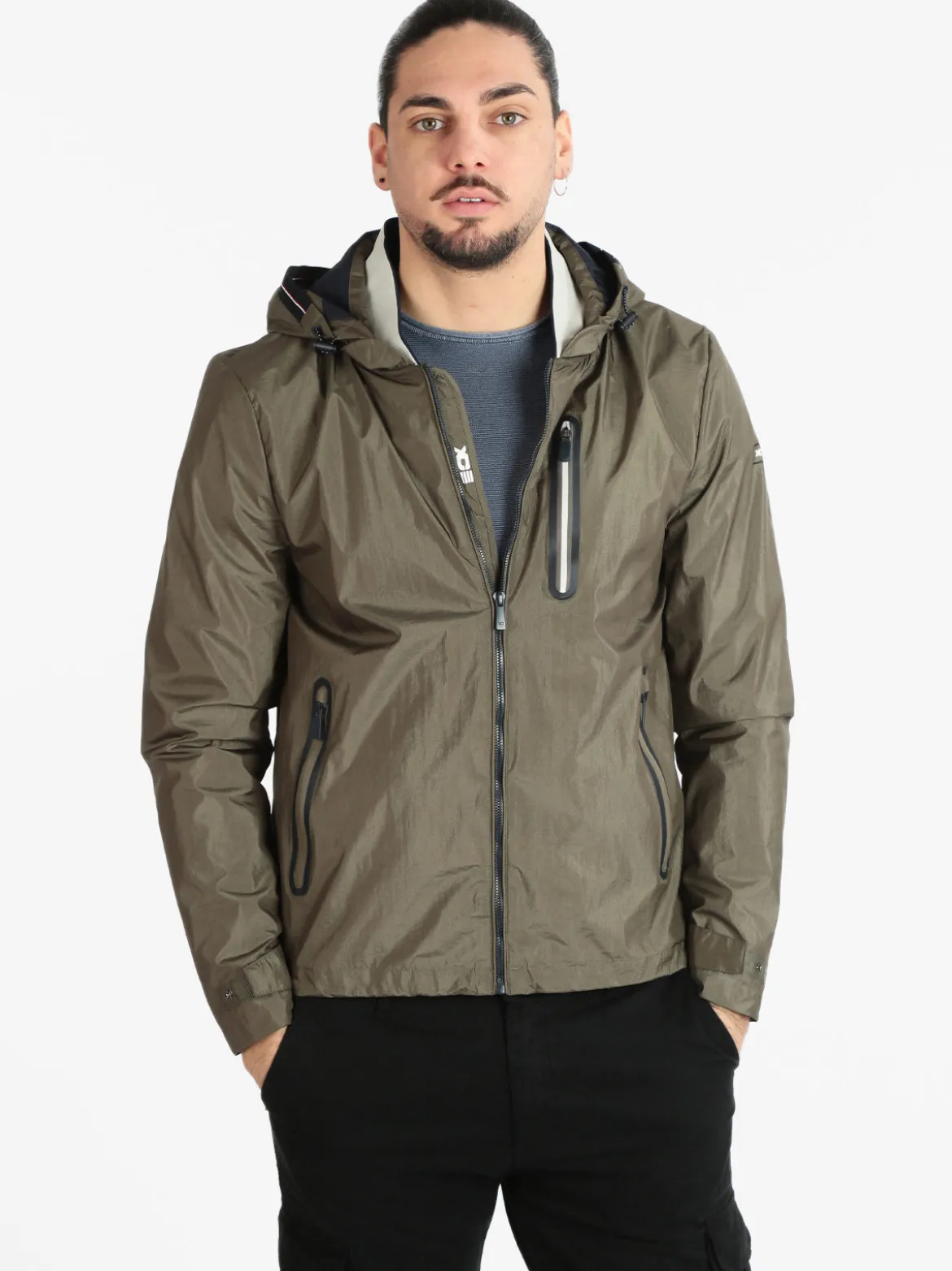 X-Cape BLACKJACK Giacca a vento leggera da uomo con cappuccio