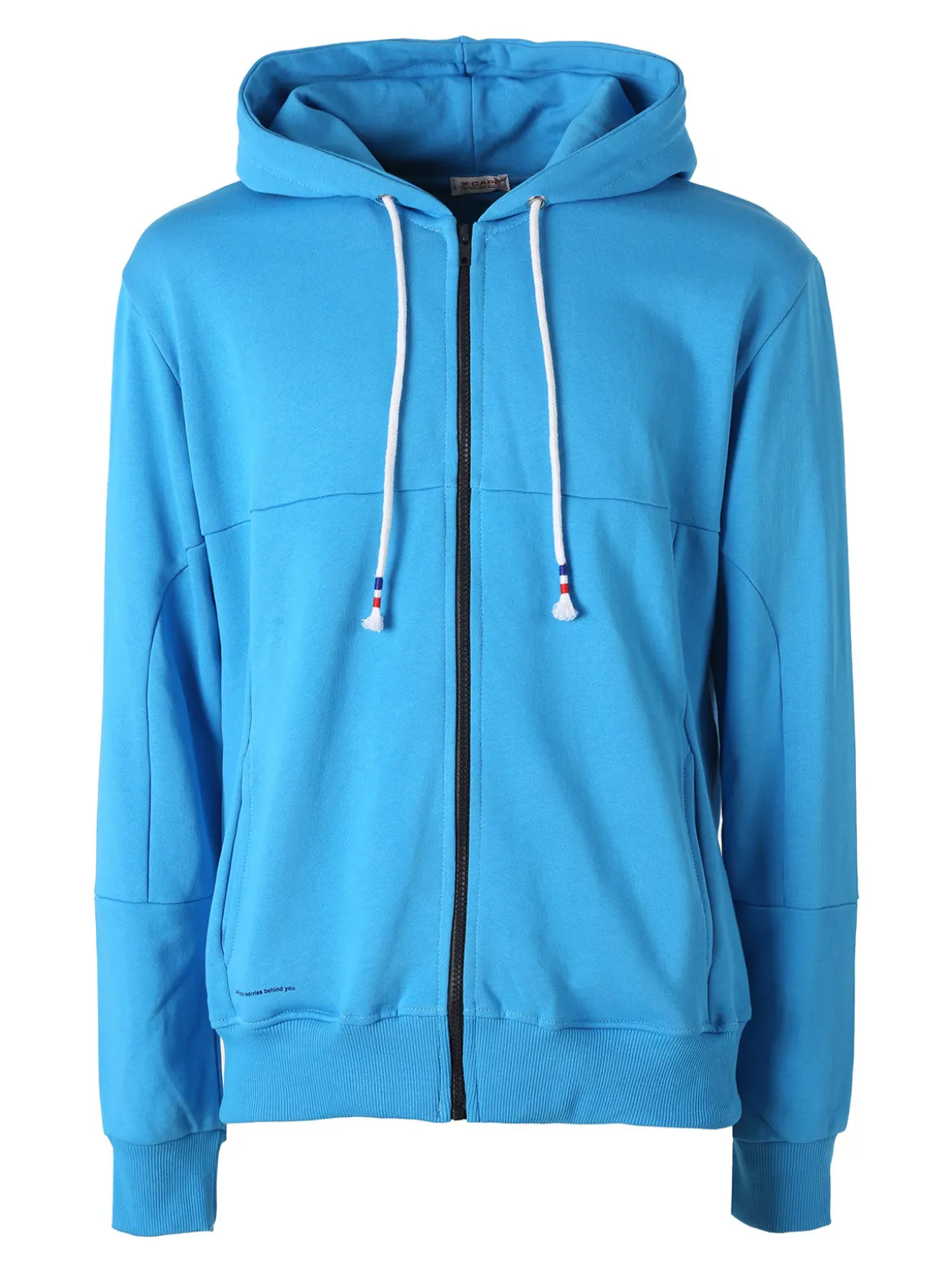 X-Cape Felpa da uomo con cappuccio e zip in cotone - azzurro