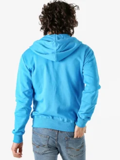 X-Cape Felpa da uomo con cappuccio e zip in cotone - azzurro