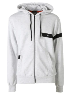 X-Cape Felpa da uomo in cotone con cappuccio e zip - grigio chiaro