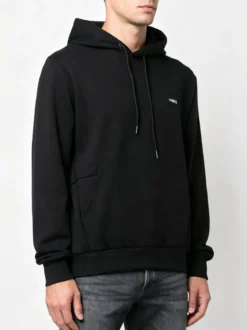 X-Cape Felpa da uomo in cotone con cappuccio - nero