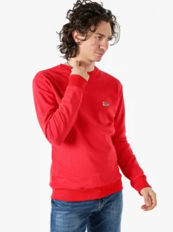 X-Cape Felpa girocollo da uomo in cotone con stampa dietro - rosso