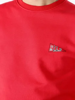 X-Cape Felpa girocollo da uomo in cotone con stampa dietro - rosso