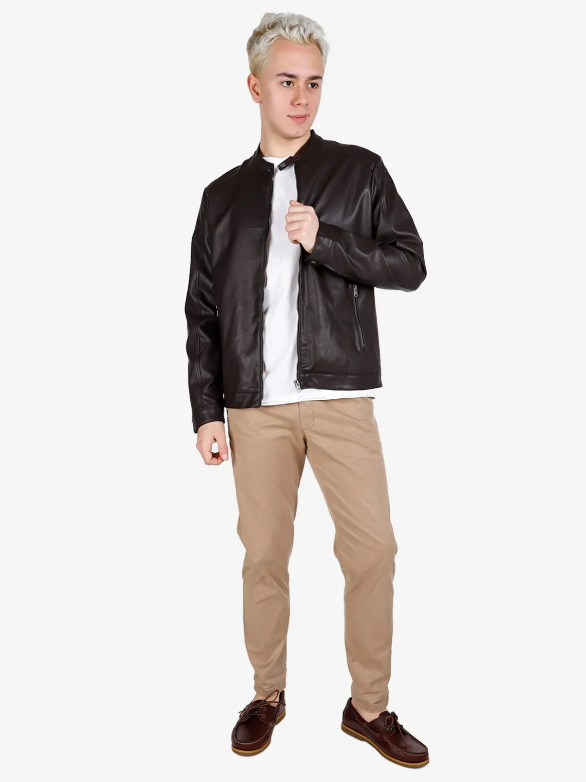 X-Cape Giacca uomo in ecopelle con zip